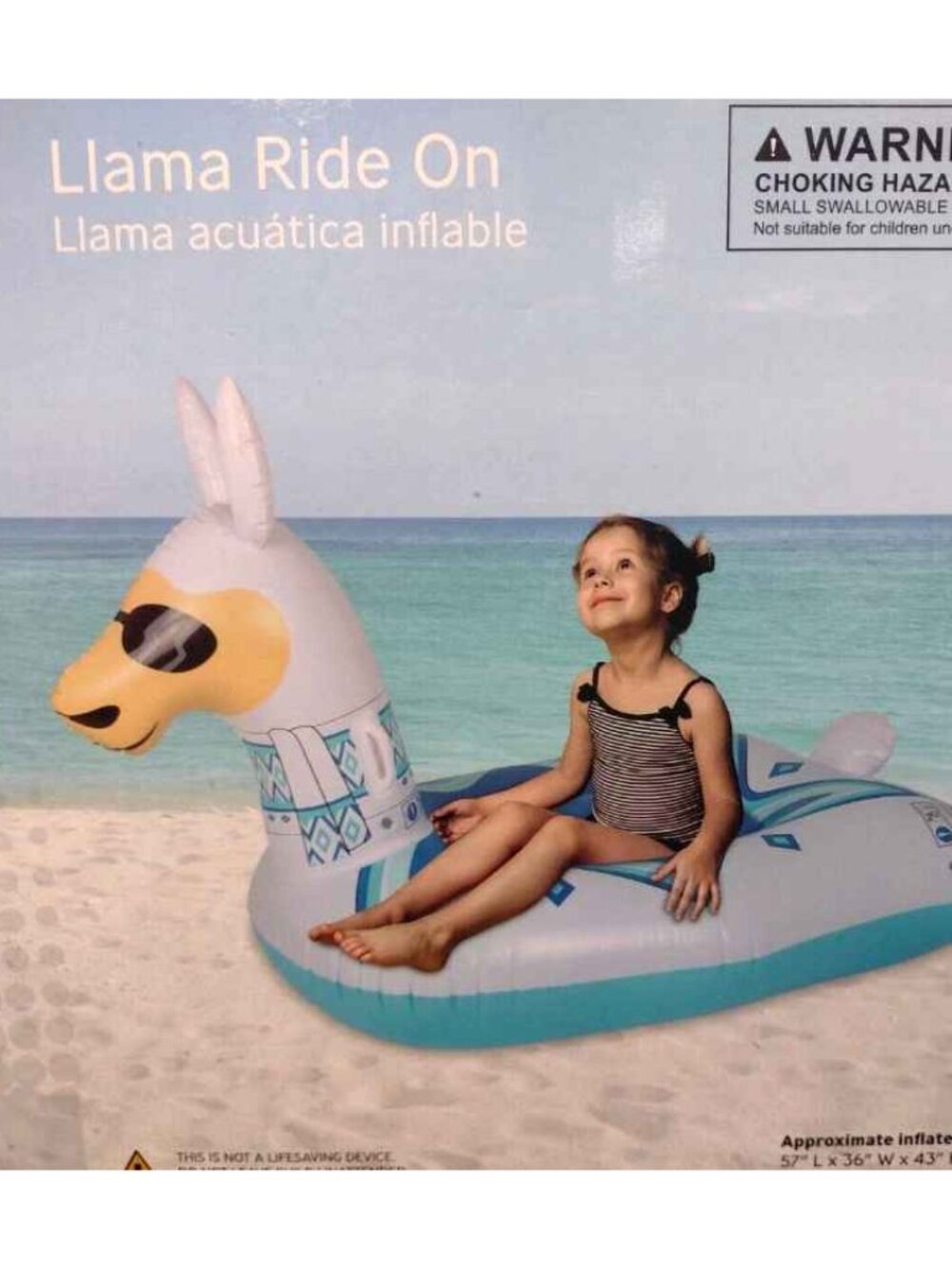 Kids Intex llama float ride on raft alpaca pool beach lake blow up